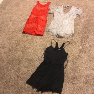 Cute lace dress and two rompers